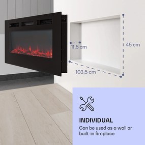 Galeras, elektromos fali és beépített kandalló, 1800 W, LED, 3 szín, időzítő