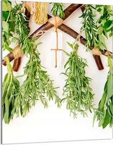 Üveg Vágódeszka 40x52 Gyógynövények a Konyhába