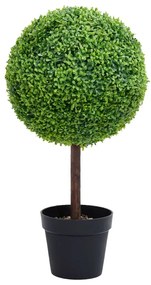 zöld gömbalakú cserepes műpuszpáng 71 cm