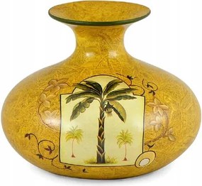 Kerámia váza pálma egzotikus mázas motívum