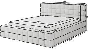 Kék kárpitozott ágyneműtartós franciaágy ágyráccsal 180x200 cm Dizzle – ELTAP