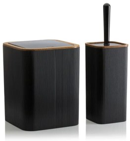 Fürdőszobai készlet ZOYA 5 db fekete/barna