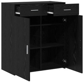tárolószekrény fekete tölgy 80x42,5x93,5 cm szerelt fa