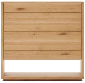 Natúr színű magas komód tölgyfa dekorral 100x97 cm Alguema – Kave Home