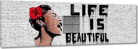 Festmények 150x50 Banksy Life is beautiful
