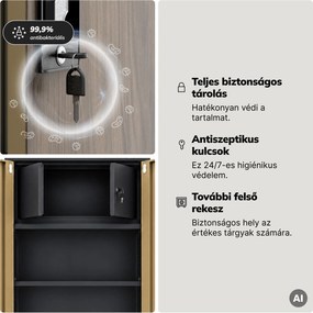 Fém szekrény tárolórekesszel, antracit/dió, 900x1850x450 mm: TOMASZ Eco Design