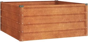 vidaXL rozsda színű corten acél kerti magaságyás 100 x 100 x 45 cm