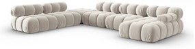 Bézs bársony moduláris sarokkanapé (bal oldali-U alakú) Bellis – Micadoni