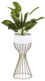 Fém virágcserép LOFT 46x20 cm arany/fehér