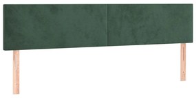 sötétzöld bársony LED-es fejtámla 160x5x78/88 cm