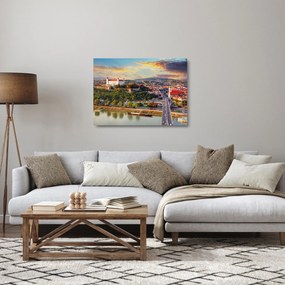 Kép - panoráma, Pozsony, Szlovákia (üvegen) (70x50 cm)