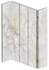 Gario Paraván Fehér virágok Méret: 180 x 170 cm, Kivitelezés: Forgó paraván 360°