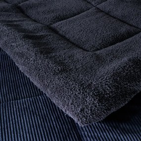 Sötétkék mikroplüss steppelt ágytakaró franciaágyra 200x220 cm Cosy Cord – Catherine Lansfield