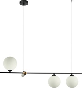 ITALUX PND-76540-3-BK BARLETTA Többágú Függesztett Lámpa Antik Bronz, Fehér, Fekete G9 IP20