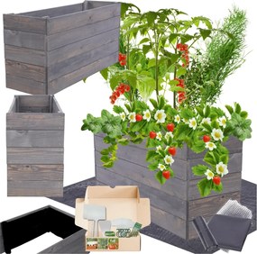 Zöldségágyás magasított láda inspekt virágtartó impregnáló 45x90x30