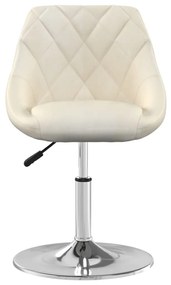 vidaXL 6 db krémszínű bársony dönthető étkezőszék