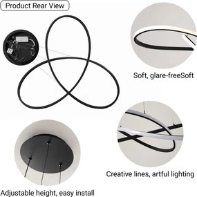 Brilagi - LED dimmelhető kábeles csillár INFINITY LED/80W/230V 80x80 cm fekete + távirányító