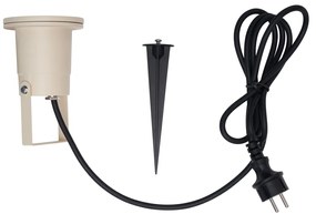 Beige GU10 50mm-es állítható IP65-ös kábellel és dugóval ellátott kerti reflektor - Basic