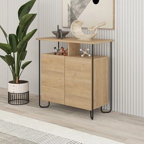 Natúr színű szekrény tölgyfa dekorral 80x80 cm Dilly – Marckeric