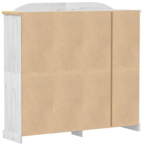 fehér Corona tömör fenyőfa ruhásszekrény 194 x 52 x 186 cm