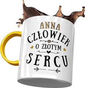 Sárga Bögre Anna Barátnőnek Ajándék Nyomtatott Fotóval