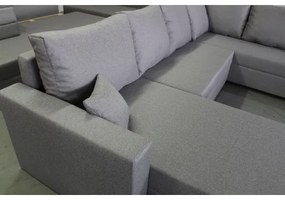 Univerzális ággyá alakítható U-alakú sarokülőgarnitúra tárolóhellyel SEYA szürke