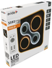 Avide Design Mennyezeti Lámpa Philip 85W(42,5+42,5) RF Távirányítóval