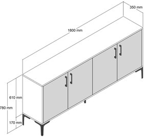 Szekrény Kloe (dió + antracit). 1088454