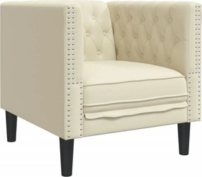 vidaXL krémszínű műbőr Chesterfield kanapéfotel