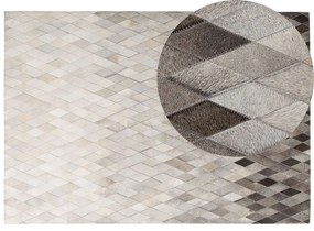 Fehér és szürke bőrszőnyeg 160 x 230 cm MALDAN Beliani