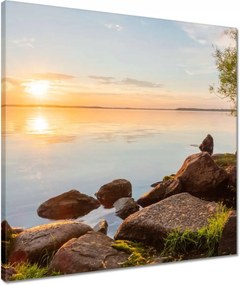 Vászonkép 50x50 Kövek fák tenger