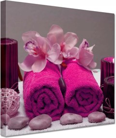 Vászonkép 20x20 Lila törölköző Virág