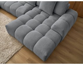 Sötétszürke zsenília kinyitható-tárolóhelyes sarokkanapé (bal oldali-U alakú) Everest – Bobochic Paris