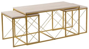 Defne Gold Travertine dohányzóasztal