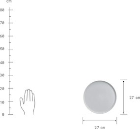 CASA NOVA lapos tányér Ø27cm, 4 db-os készlet, világosszürke