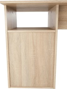 Sarok számítógépasztal, sonoma tölgyfa/fehér, MAURUS NEW MA11