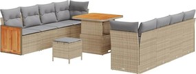 vidaXL Kerti Kanapé Szett párnával 11 pcs Beige és Világosszürke