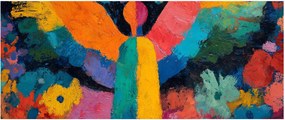 Kép - Absztrakt angyal virágokkal (120x50 cm)