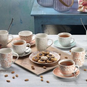 Gipsy Soft 6 db Kávés készlet kistányérral, Tognana, 250 ml, porcelán, többszínű