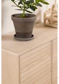 Natúr színű alacsony komód tölgyfa dekorral 180x80 cm Linley – Actona