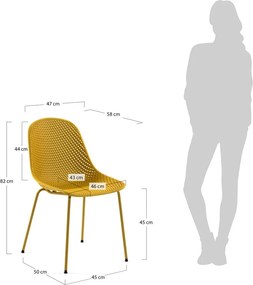 Sárga fém kerti szék Quinby – Kave Home