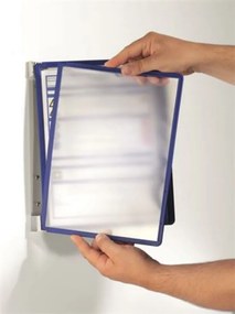 Bemutatótábla tartó, fali, 5 db bemutatótáblával, DURABLE VARIO&amp;reg; WALL 5, sötétkék (DB555107)