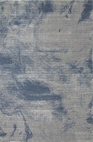 Kék Grafit Szőnyeg Csíkos Vonalak Márvány Dörzsölt Teno 200x290 cm