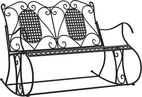 vidaXL kétszemélyes fekete acél hintapad 113 cm