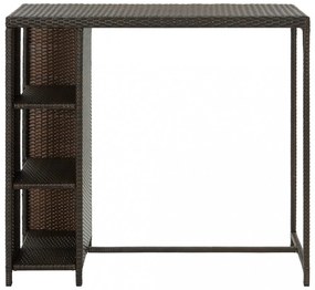 barna polyrattan kerti tárolóláda 120 x 60 x 110 cm
