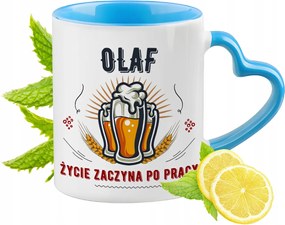 Olaf Kék Bögre Szív Alakú Füllel Kávé Ajándék