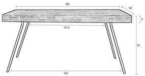 Teakfa étkezőasztal 90x180 cm Suri – White Label