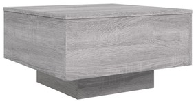 szürke sonoma színű dohányzóasztal LED-lámpákkal 55x55x31 cm