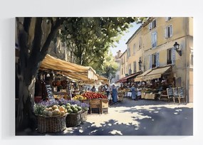 Vászonkép Canvas Akvarell Franciaország Provence Piac Tér 120x80