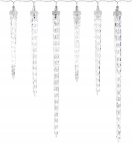 Dekorációs világítás x6 jégcsap 25cm-40cm IP44 160 Led 2m hideg fehér Emos